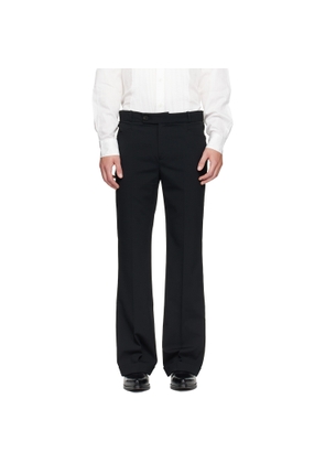 Ernest W. Baker Black Cuffed 70's Trousers