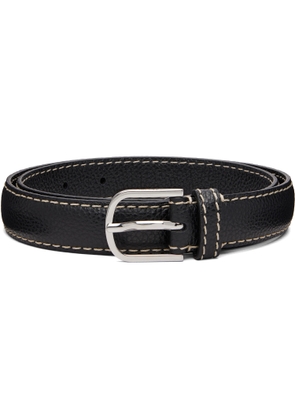 TOTEME Black Slim Grained-Leather Trouser Belt