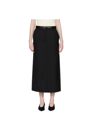 TOTEME Black Low-Waist Straight Maxi Skirt