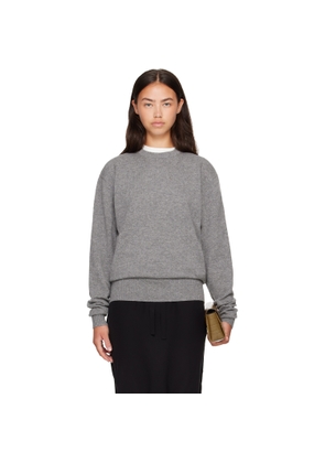 TOTEME Gray Classic Cashmere Crew Knit Sweater