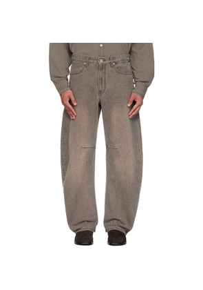 COOR Gray Embossed Washed Jeans