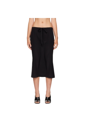 TOTEME Black Fluid Silk Midi Skirt