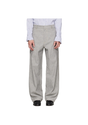 Bottega Veneta Gray Cotton Wide Leg Trousers