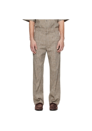 Bottega Veneta Taupe Fleck Viscose Trousers