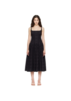 Sandy Liang Black Cricket Midi Dress