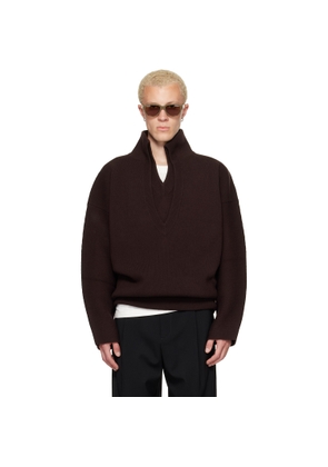 Bottega Veneta Brown Chunky Compact Knit Wool Sweater