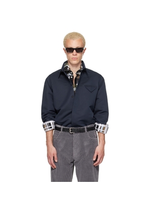 Bottega Veneta Navy Silk Cotton Twill Shirt