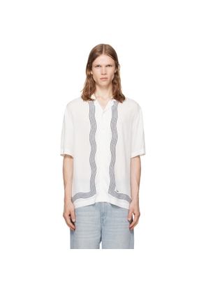 Hugo White Camp Collar Oversized-Fit Printed Shirt