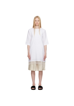 Maria McManus White T-shirt Cocoon Macrame Minidress