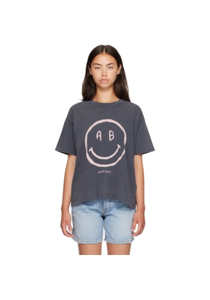 ANINE BING Gray Cade Smiley T-shirt