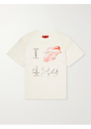 424 - I Love 424 Printed Cotton-Jersey T-Shirt - Men - Neutrals - S