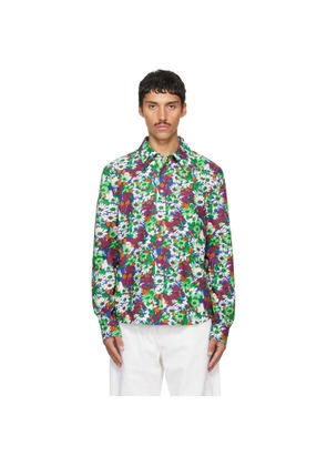 Marni Blue Pop Flowers Print Shirt