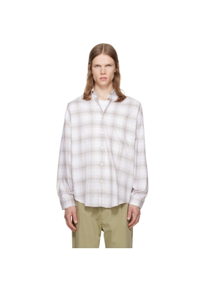 BOSS White & Beige Cotton Poplin Shirt