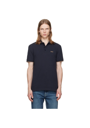BOSS Navy Paddy Cotton Piqué Polo