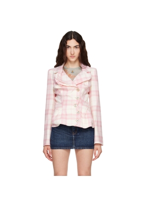 Vivienne Westwood Pink & Off-White Drunken Tailored Blazer