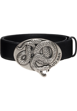 LU'U DAN Black Twisted Snake Cowboy Belt