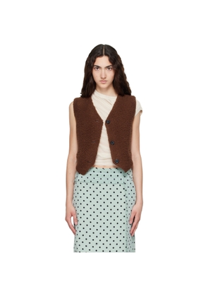 Marni Brown Curly Wool Vest