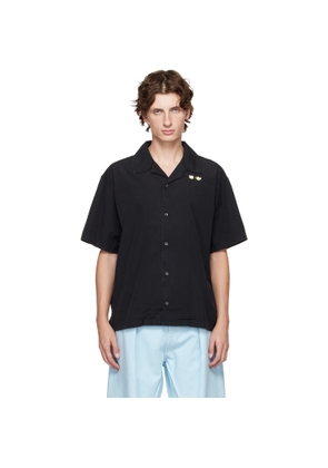 JW Anderson Black Contrast Embroidery Short Sleeve Shirt