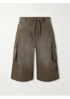 424 - Straight-Leg Cotton-Poplin Cargo Shorts - Men - Green - IT 46
