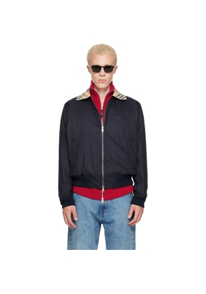 Burberry Navy Gabardine Glenfields Harrington Jacket