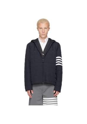 Thom Browne Navy Ripstop Light Weight Down Jacket
