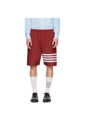 Thom Browne Red Ripstop 4-Bar Track Shorts