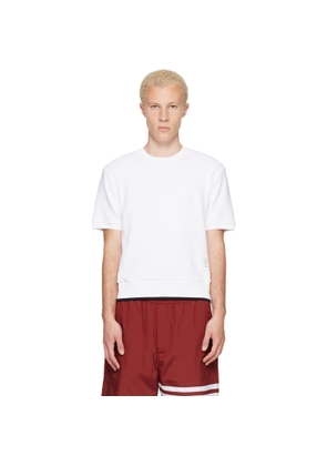 Thom Browne White Short Sleeve Rib Cuff Cotton Waffle T-shirt