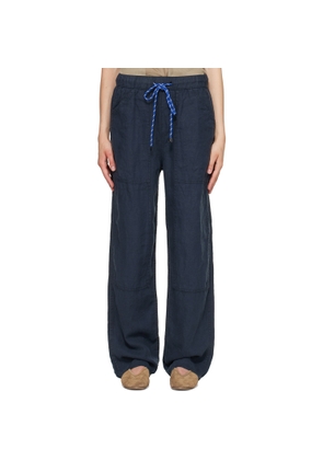 rag & bone Navy Atlas Linen Trousers