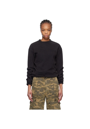 We11done Black Wrinkled Long Sleeve T-shirt
