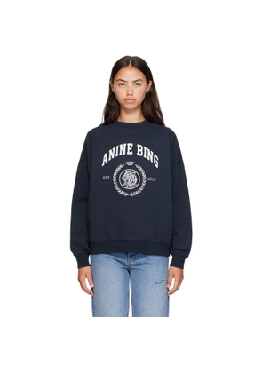 ANINE BING Navy Miles Sweatshirt