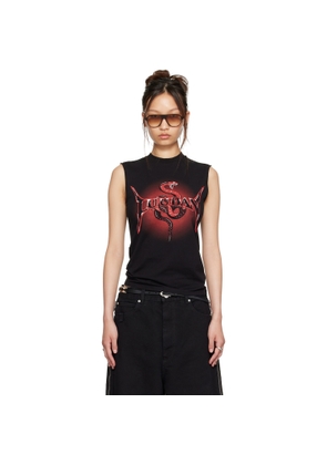 LU'U DAN Black Metal Head Tank Top