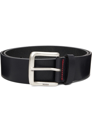 Hugo Black Buffalo Leather Pin-Buckle Belt
