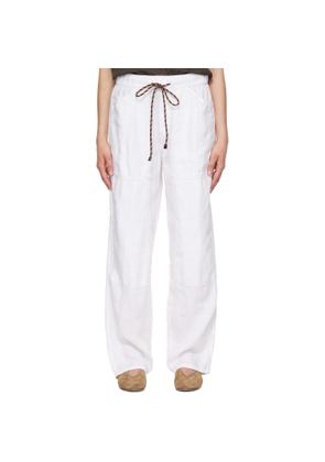 rag & bone White Atlas Linen Trousers