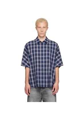 We11done Blue Dolman Short-Sleeved Shirt