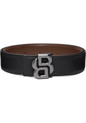 BOSS Black & Brown Double-B Monogram Reversible Belt