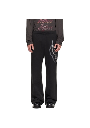 We11done Black Chain Embroidered Sweatpants