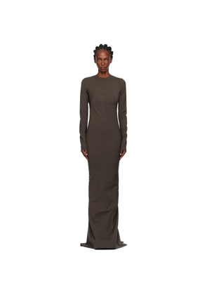 Rick Owens Gray Concordians Wool Mallot Maxi Dress