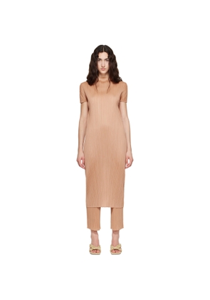 PLEATS PLEASE ISSEY MIYAKE Pink Monthly Colors June Midi Dress