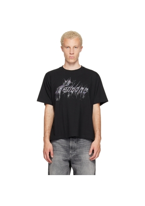 We11done Black Glitter Logo T-shirt