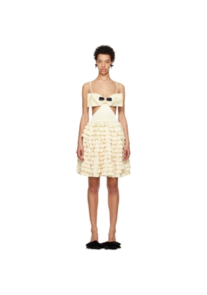 SHUSHU/TONG Yellow Mercerized Cutout Minidress