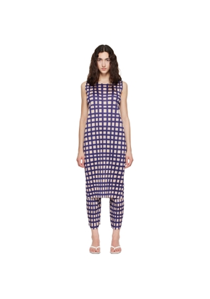 PLEATS PLEASE ISSEY MIYAKE Navy Basket Midi Dress