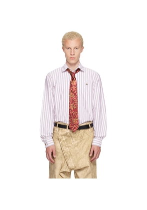 Vivienne Westwood White & Burgundy Two Button Krall Shirt
