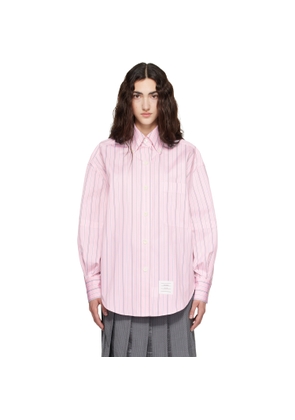 Thom Browne Pink Hairline Stripe Poplin Supersized Shirt