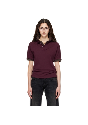 Raimundo Langlois Burgundy Layered Polo