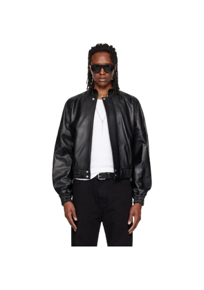 LU'U DAN Black Blouson Leather Jacket