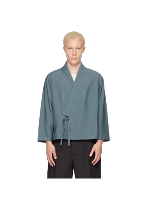 Kenzo Navy Kenzo Paris Viscose & Wool Kimono Jacket