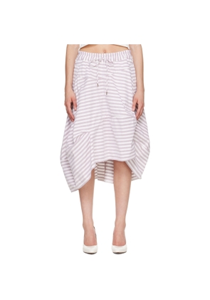 Vivienne Westwood White & Burgundy Aerodrome Midi Skirt