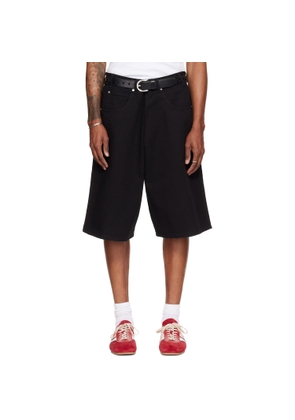 LU'U DAN Black Kriss Kross Denim Shorts