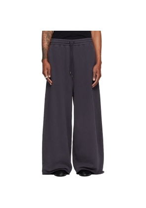LU'U DAN Gray Raw-Cut Bontan Sweatpants