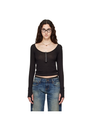 Raimundo Langlois Black Long Sleeve Henley